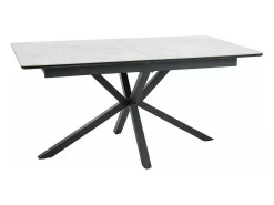 Tommy mesa de comedor extensible de cerámica imitación mármol blanco 160-200 cm