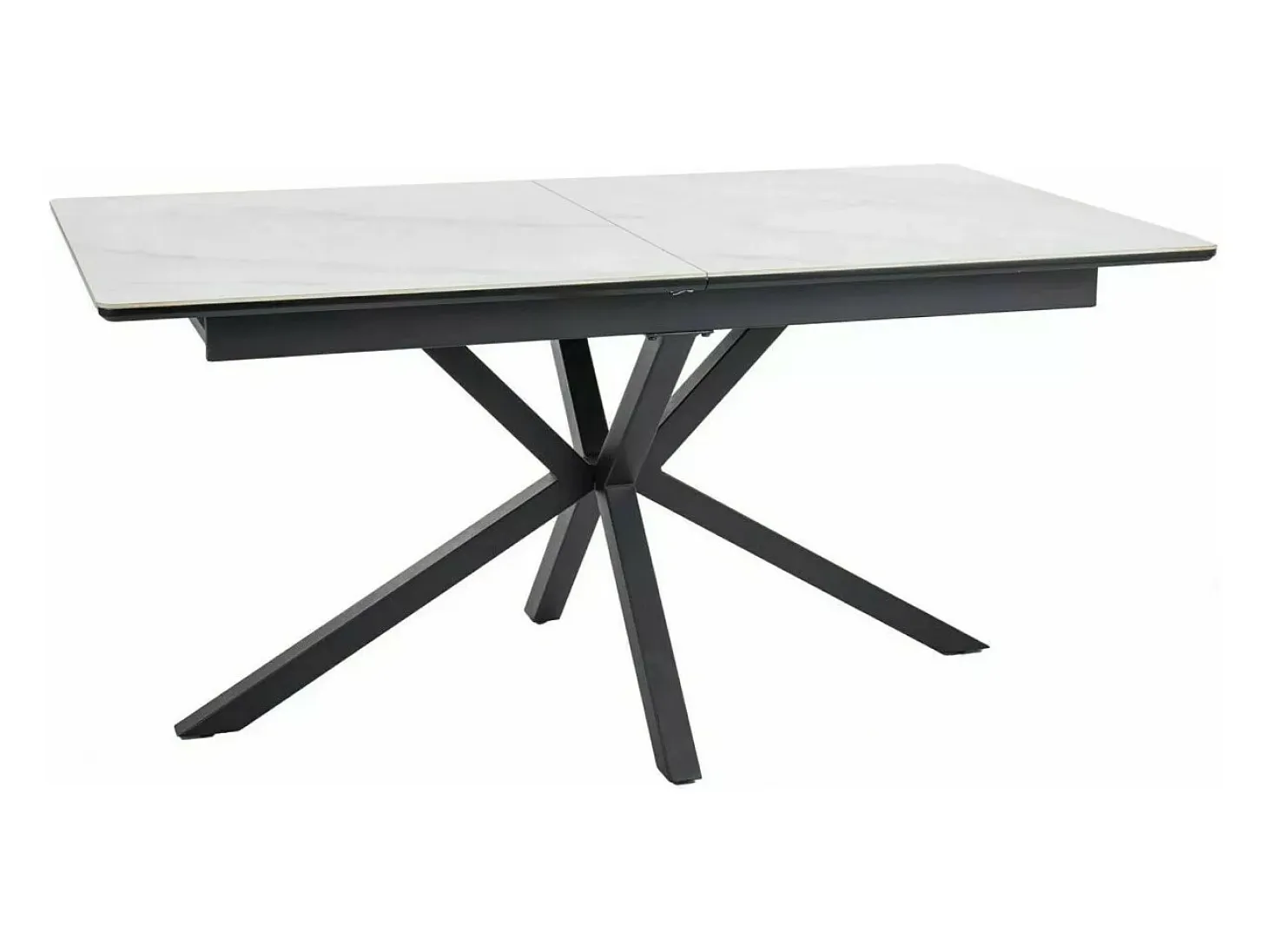Tommy mesa de comedor extensible de cerámica imitación mármol blanco 160-200 cm
