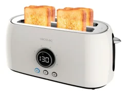 Tostador Cecotec ClassicToast 15000 Extra Double 1500W 4 rebanadas pantalla digital beige