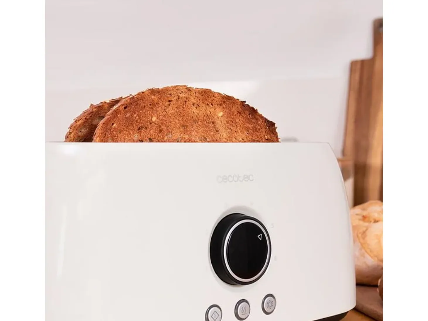 Tostador Cecotec ClassicToast 15000 Extra Double 1500W 4 rebanadas pantalla digital beige