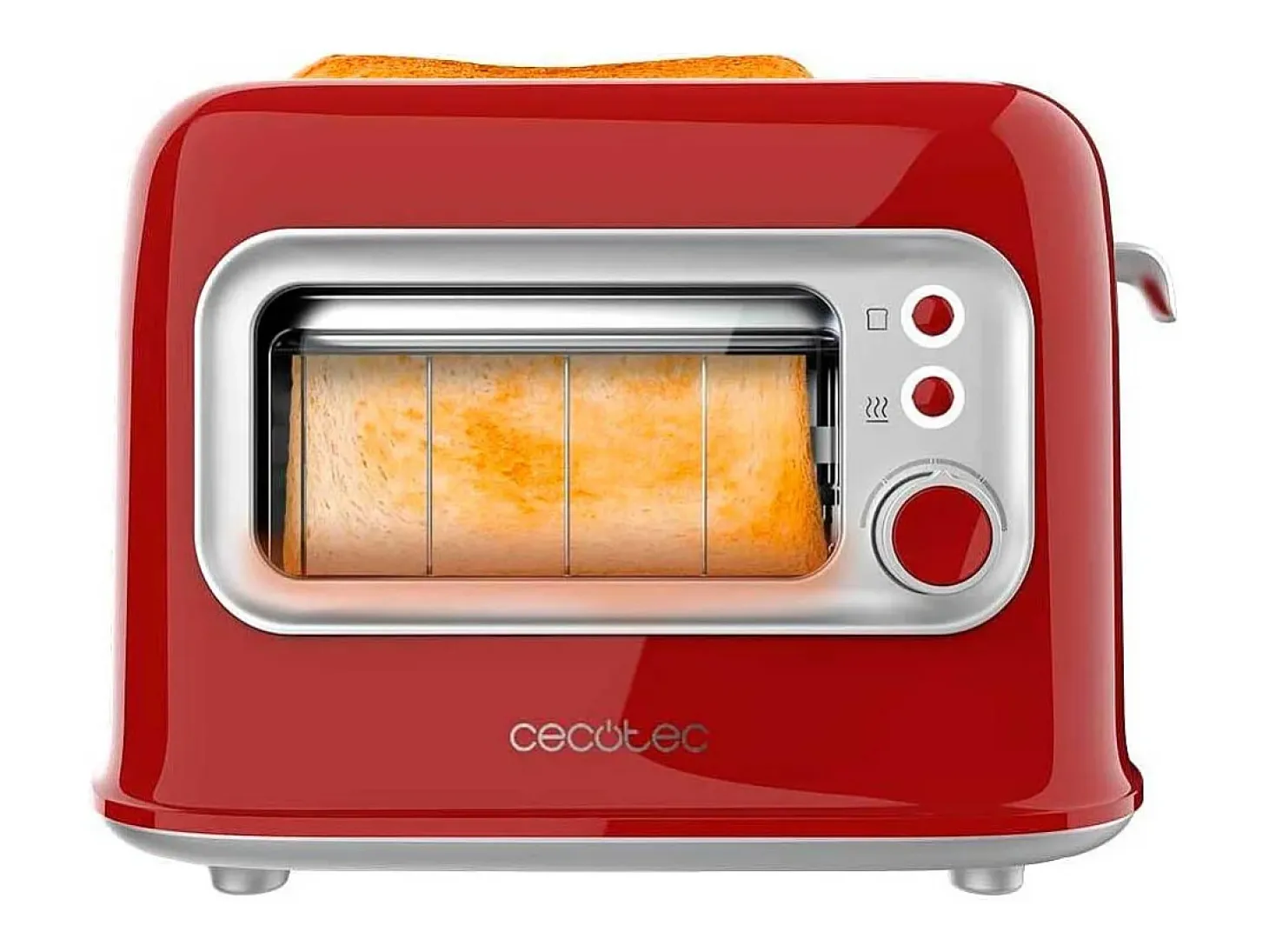 Tostador Cecotec RetroVision 700W diseño retro con ventana rojo