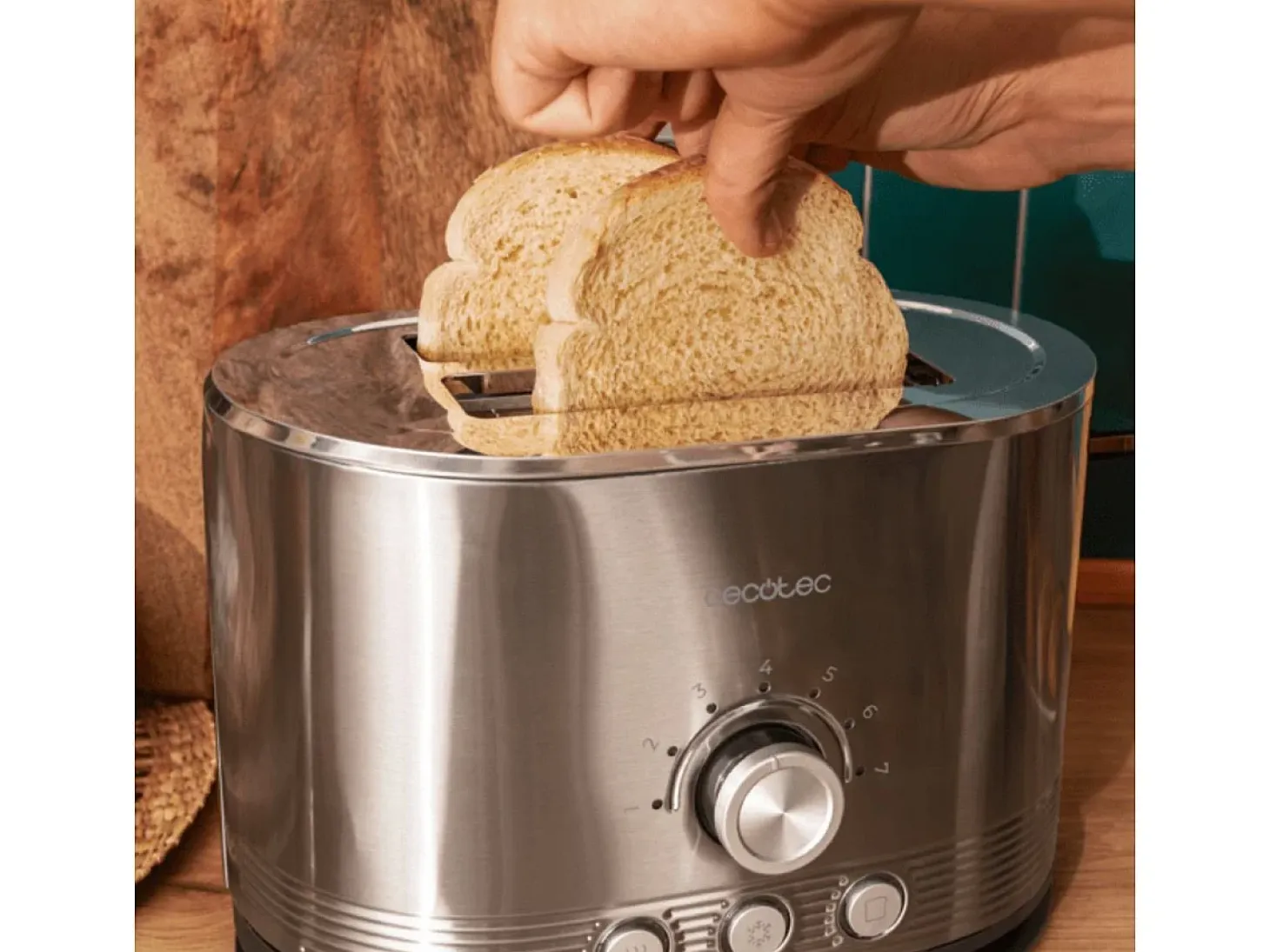 Tostador Cecotec Shine&Toast Double 850W 2 ranuras + aviso luminoso gris
