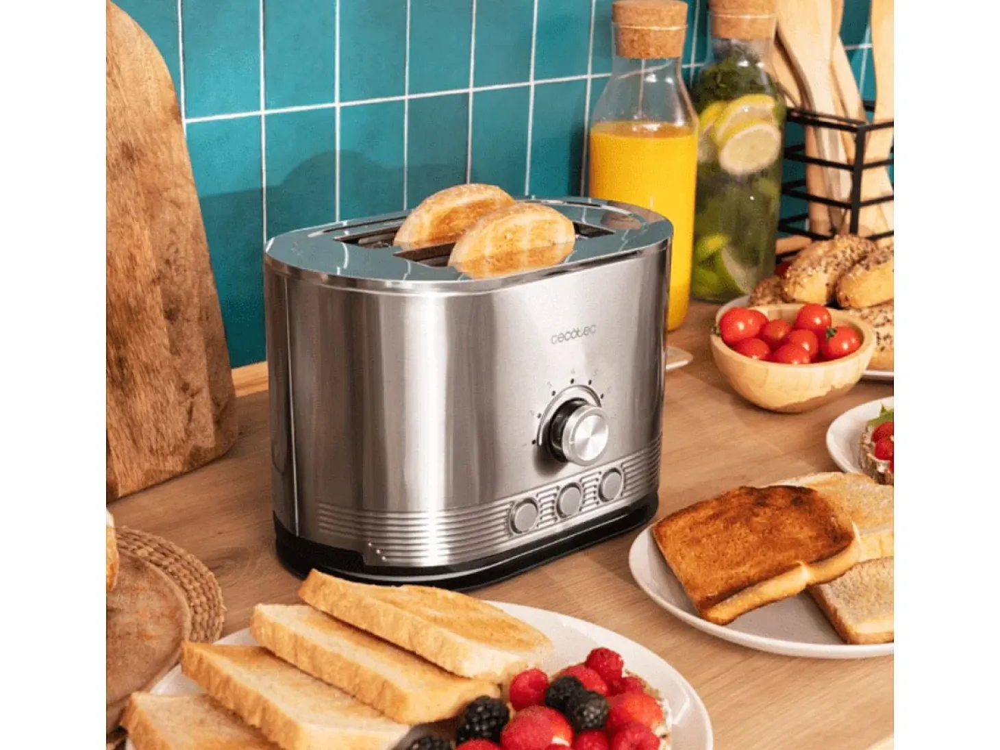 Tostador Cecotec Shine&Toast Double 850W 2 ranuras + aviso luminoso gris