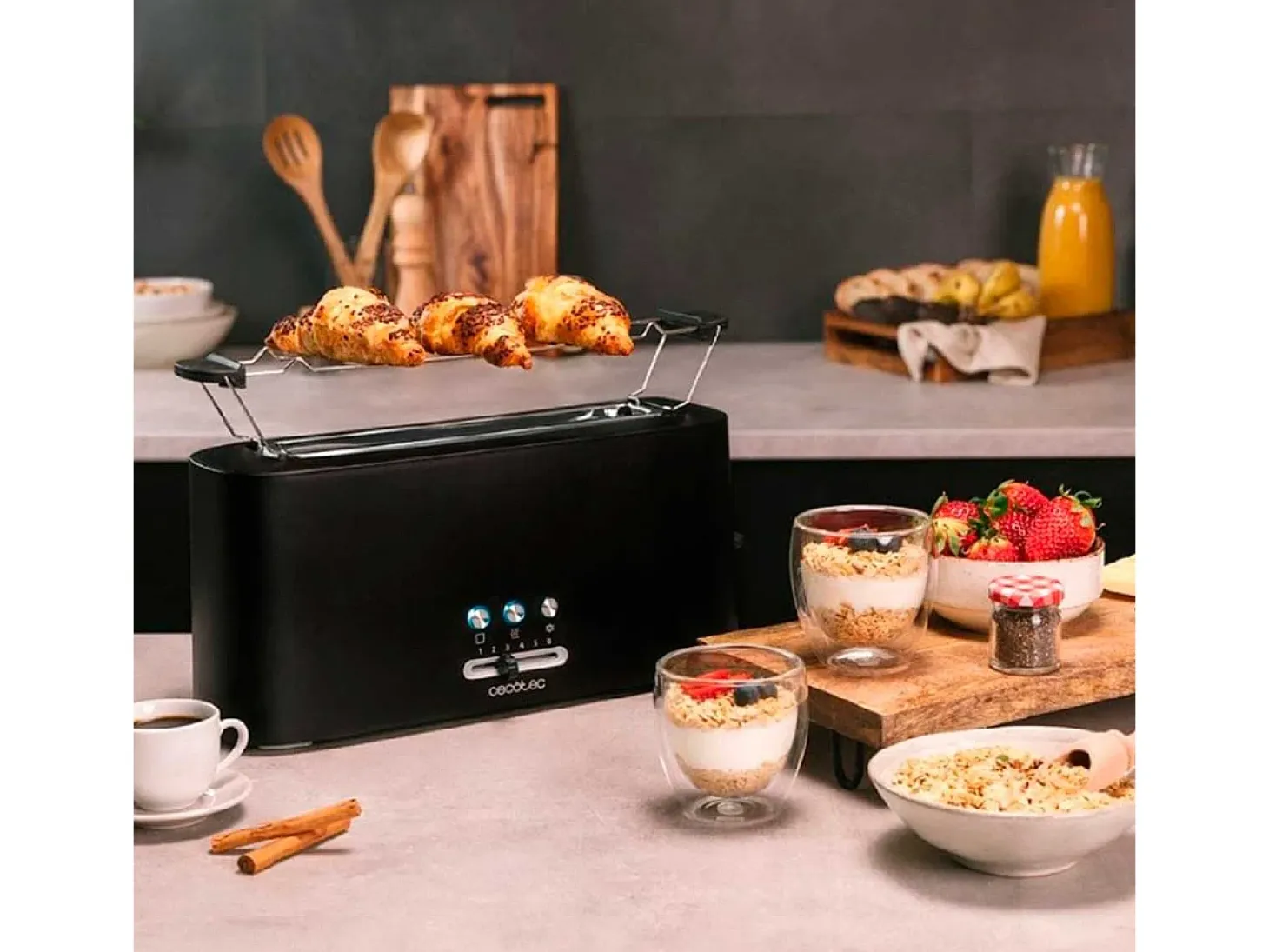 Tostador Cecotec Toast&Taste 10000 Extra 980W ranura extra ancha negro