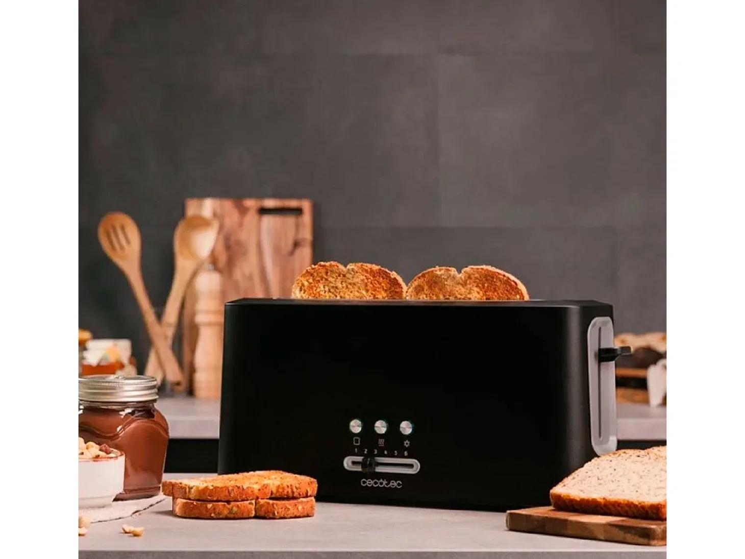 Tostador Cecotec Toast&Taste 10000 Extra 980W ranura extra ancha negro