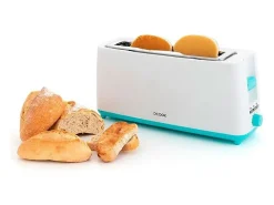 Tostador Gallery Dcook 800W ranura larga 3 funciones 7 posiciones de tostado blanco/azul