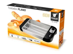 Tostador plano Thulos TH-TP101 600W 6 niveles negro