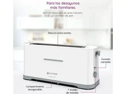 Tostador TS-40 EasyToast Grunkel 980W 7 niveles 2 rebanadas blanco