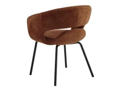 TRAVIS-Sillón de mesa de tela Luxury Terracota
