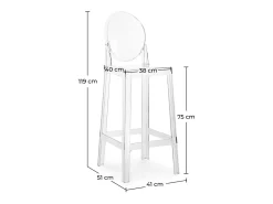 Trona Elisabeth transparente 75 cm-Transparente-Altura 75 cm