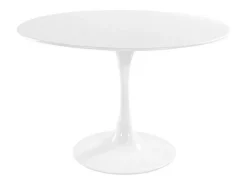 Tulipa mesa redonda moderna blanca 80 cm-Blanco-Diámetro 90 cm