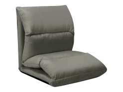 Tumbona de suelo plegable microfibra gris oscuro ES726957