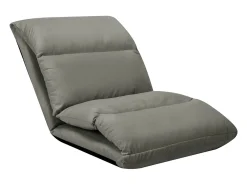 Tumbona de suelo plegable microfibra gris oscuro ES726957