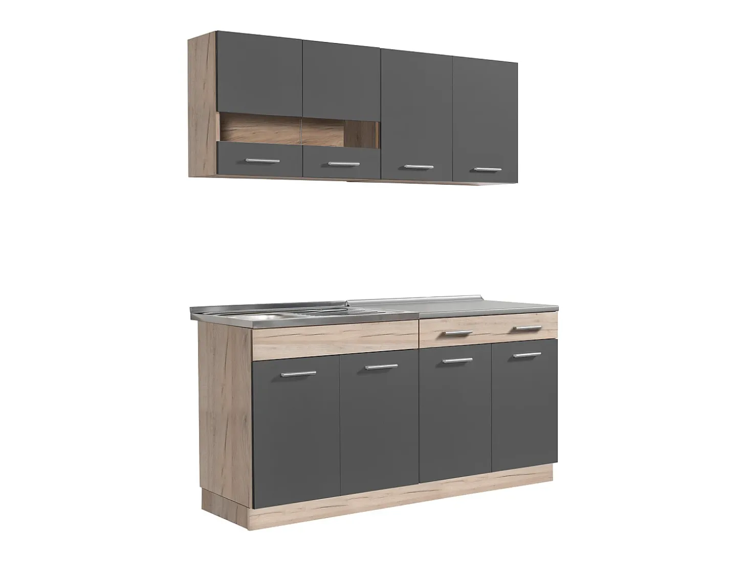Unidad de cocina 160x84x60 cm gris