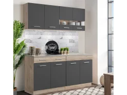 Unidad de cocina 160x84x60 cm gris