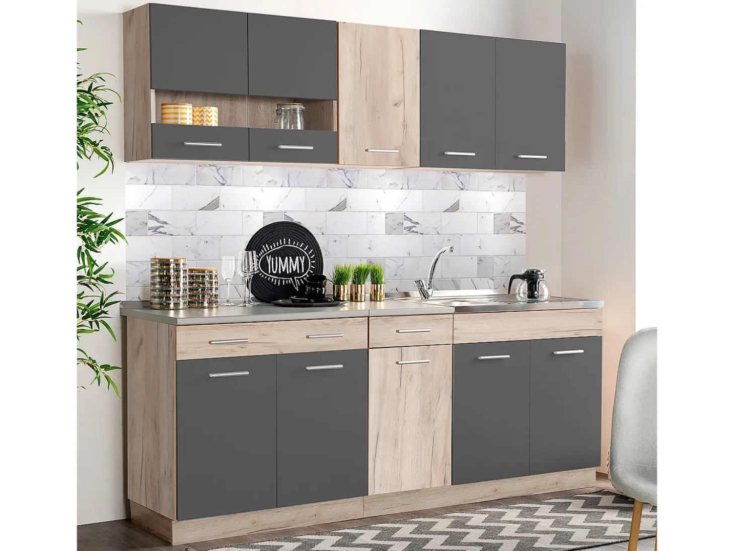 Unidad de cocina 120x84x60 cm gris