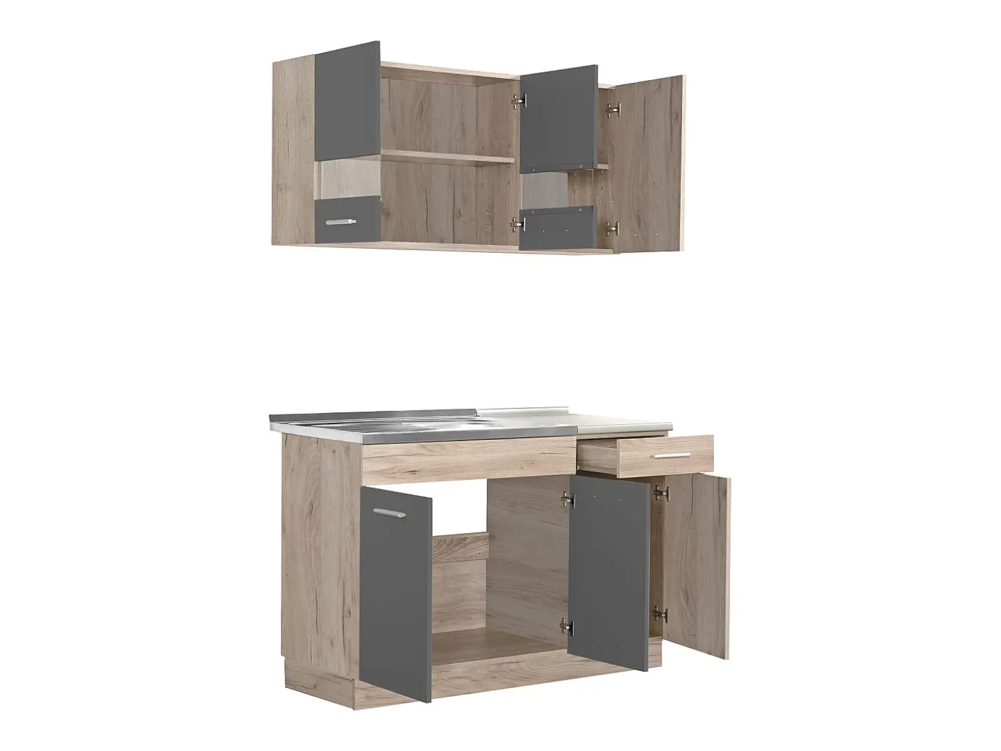 Unidad de cocina 120x84x60 cm gris