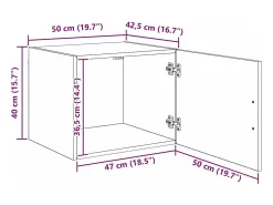 Unidad de pared de roble negro 50 x 42,5 x 40 cm Madera de ingeniería