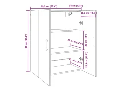 Unidad de pared de roble negro 69,5 x 34 x 90 cm Madera de ingeniería