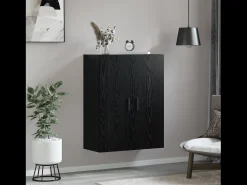 Unidad de pared de roble negro 69,5 x 34 x 90 cm Madera de ingeniería