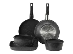 Utensilios de Cocina SucceBuy Juego de Utensilios de Cocina Antiadherentes de Granito de 17 Piezas - Negro