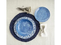 Vajilla Aquilea Bidasoa 18 piezas 6 servicios porcelana azul