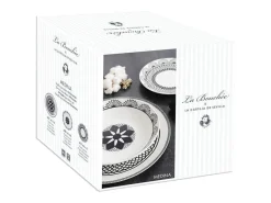 Vajilla Medina La Bouchée 18 piezas 6 servicios porcelana blanco/negro