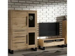 Vajillero 3 puertas 3 cajones Eden Madera y Metal