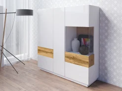 Vajillero 3 puertas Andrea Blanco y Madera