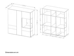 Vajillero 3 puertas Andrea Blanco y Madera