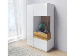 Vajillero 2 puertas apertura por la derecha Andrea Blanco y Madera