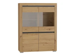 Vajillero 4 puertas con LED Kasla Madera y Antracita