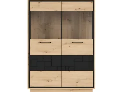 Vajillero 2 puertas Elijah Madera y Negro