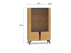 Vajillero 4 puertas Soah Madera y Negro