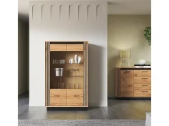 Vajillero 2 puertas Solal Madera y Negro