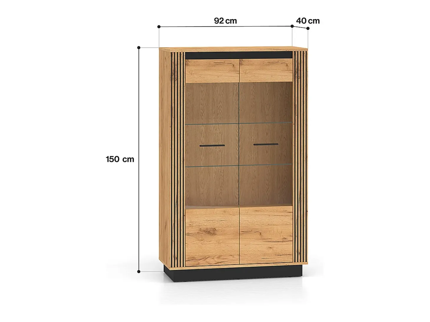 Vajillero 2 puertas Solal Madera y Negro