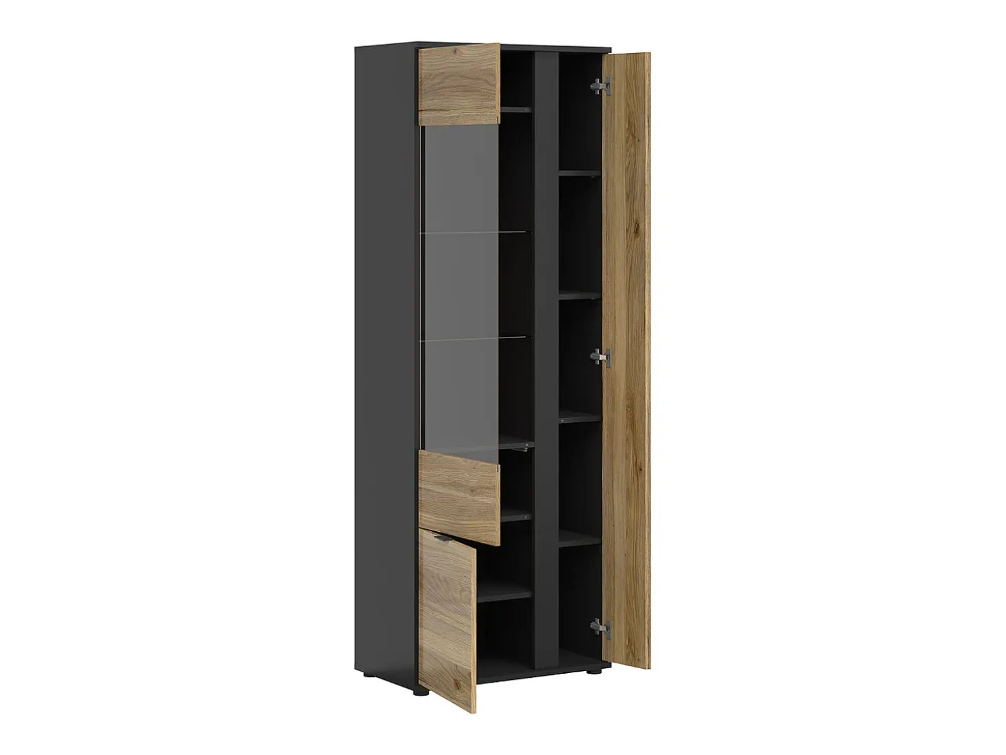 Vajillero aparador 3 puertas Pia Negro y Madera