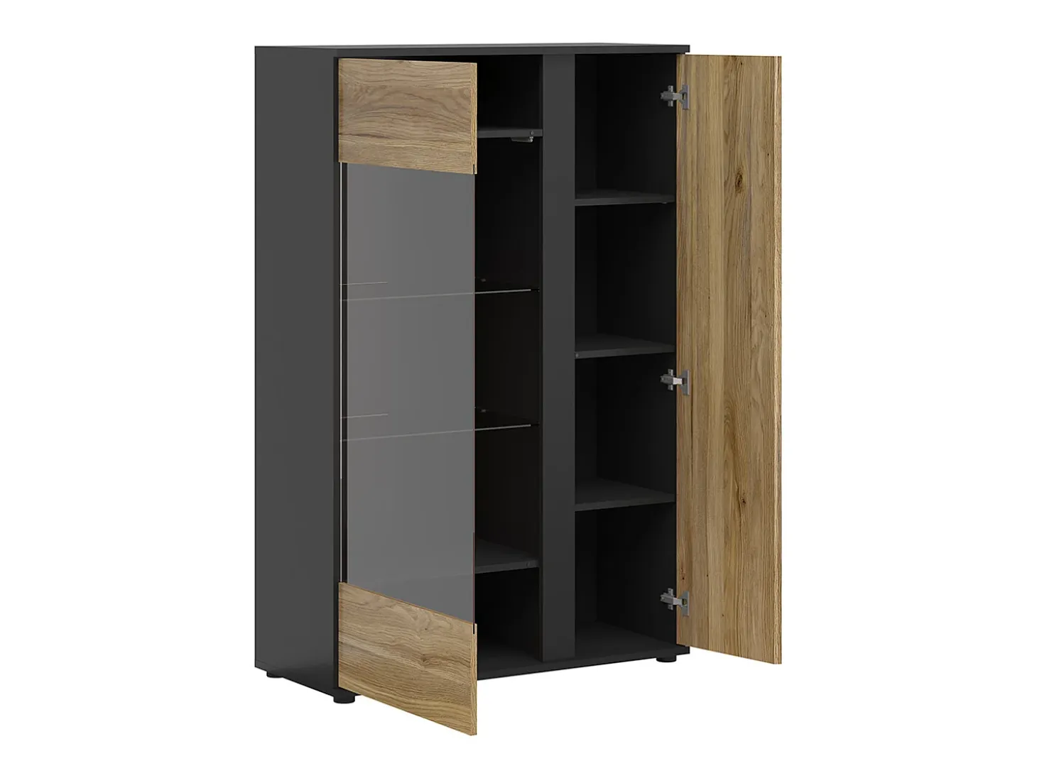 Vajillero aparador 2 puertas Pia Negro y Madera