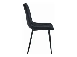 Valora TYRA Sillas comedor terciopelo negro patas metal (x3)