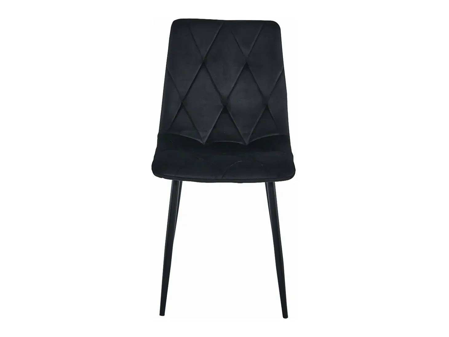 Valora TYRA Sillas comedor terciopelo negro patas metal (x3)