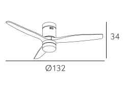 Ventilador Dc Aguilon Blanco Led Con Memoria De Color