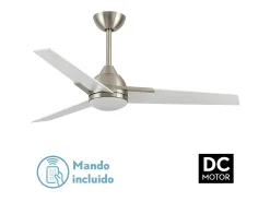 Ventilador Dc Argestes Niquel Led 22w Con 3 Temperaturas Y Memoria
