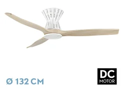 Ventilador Dc Baltir Blanco Led Control Remoto Funcion Inversa