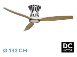 Ventilador Dc Baltir Niquel Led Control Remoto Funcion Inversa
