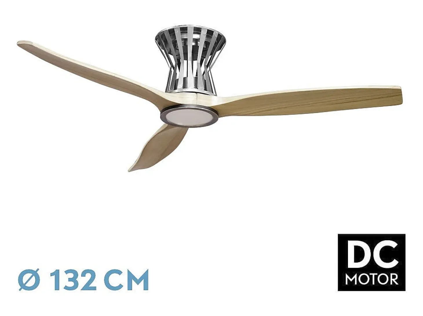 Ventilador Dc Baltir Niquel Led Control Remoto Funcion Inversa