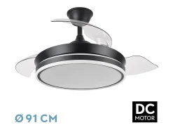 Ventilador Dc Bayomo S Negro Con Cct Regulable Y Memoria De Color