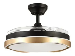 Ventilador Dc Blondi Negro Oro Led 3 Temperaturas Control Remoto