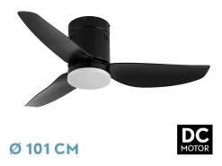 Ventilador Dc Borax Negro Led 20w Y Memoria De Color