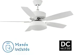 Ventilador Dc Braw Blanco Led 5 Aspas Y Control Remoto