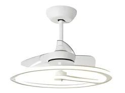 Ventilador Dc Chom Blanco Led Con Tres Temperaturas Y Control Remoto